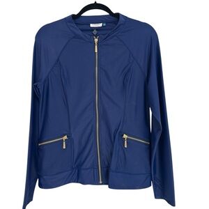 CABANA LIFE New with Tags Navy Blue Long Sleeve Full Zip Jacket UPF50+ Rashguard